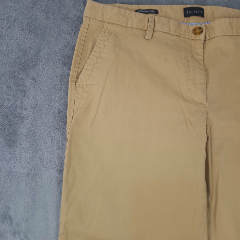 Talbots Women's  Straight Relaxed Chinos in Khakis Pants Size 12p - Picture 4 of 16